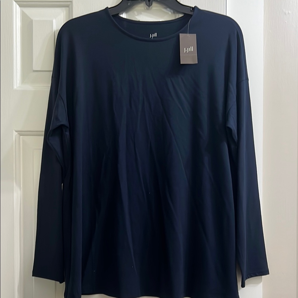 J. Jill Navy Blue Long Sleeve Tee